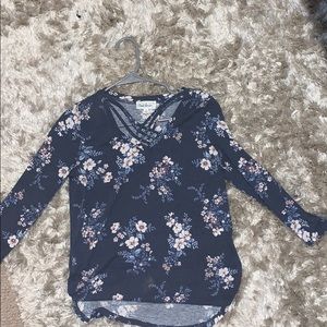 Long sleeve flower print shirt